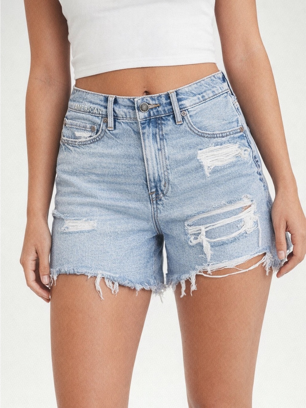 American Eagle Y2K Distressed Denim Shorts Women’s Size 4 EUC